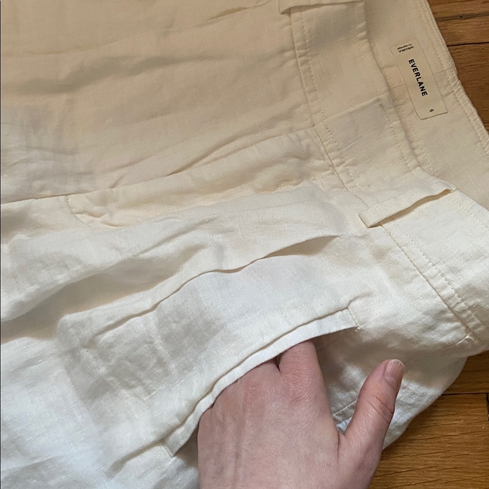 Everlane Cream Wide-Leg Linen Pants - Picture 7 of 10